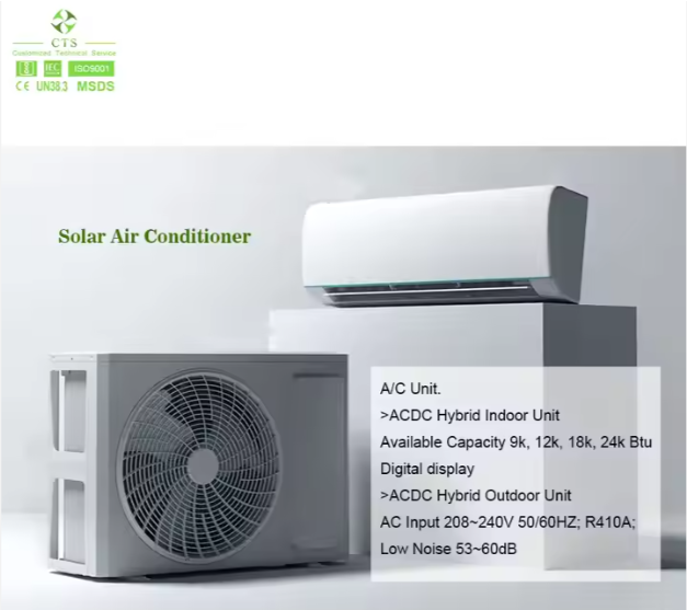 1.5HP 2HP 3HP Hybrid AC/DC Solar Powered Air Conditioner Off Grid Solar Air Conditioner for Home Office