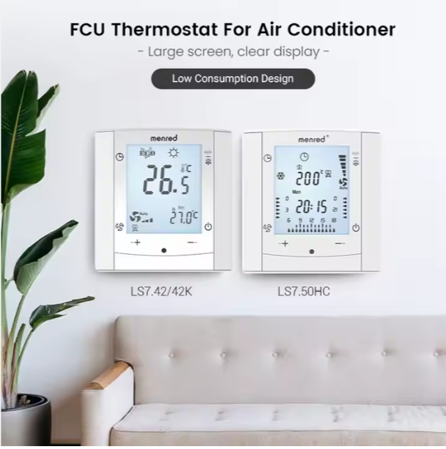 Programmable Screen Bacnet room temperature fan coil Controller MSTP FCU smart Thermostat with wifi