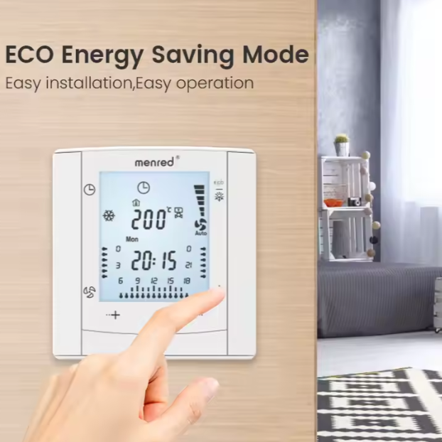 Programmable Screen Bacnet room temperature fan coil Controller MSTP FCU smart Thermostat with wifi